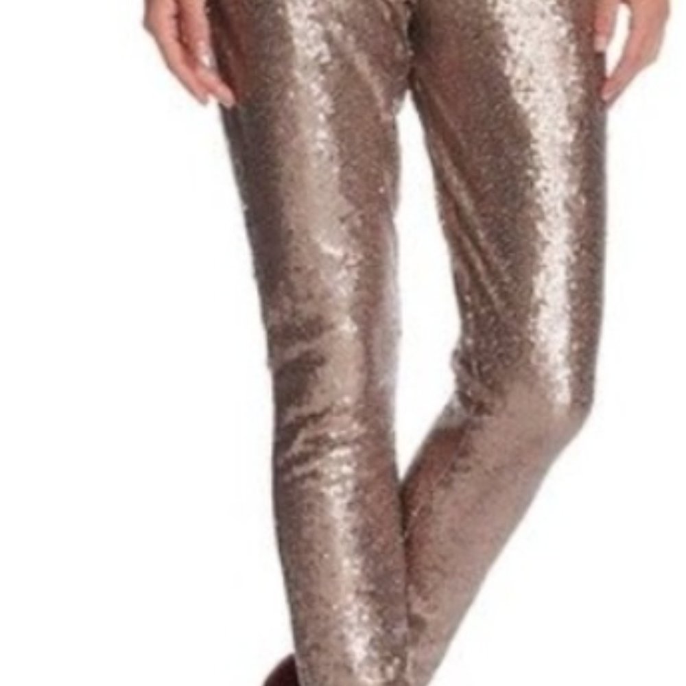 Xhilaration Gold sequin pull-on pants